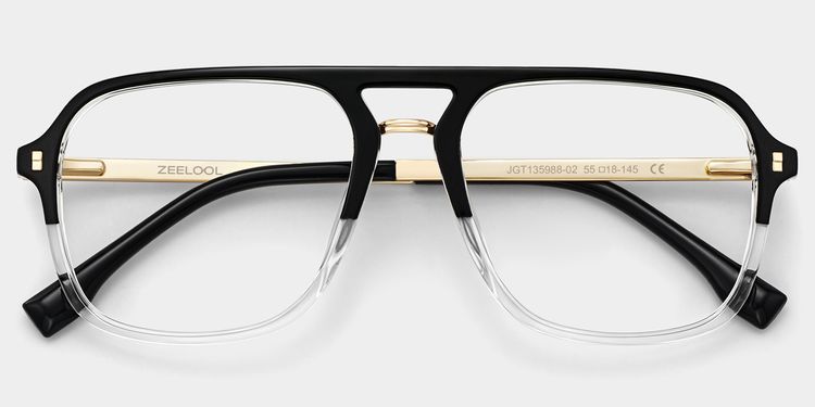 Kilworth Black-Clear Aviator Glasses