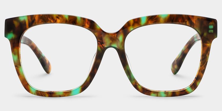 Xion Green-Tortoise Square Glasses