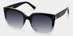 Ebony Black Clear Square Sunglasses2