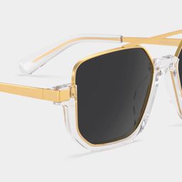 Oromiya Gold Clear Geometric Sunglasses4