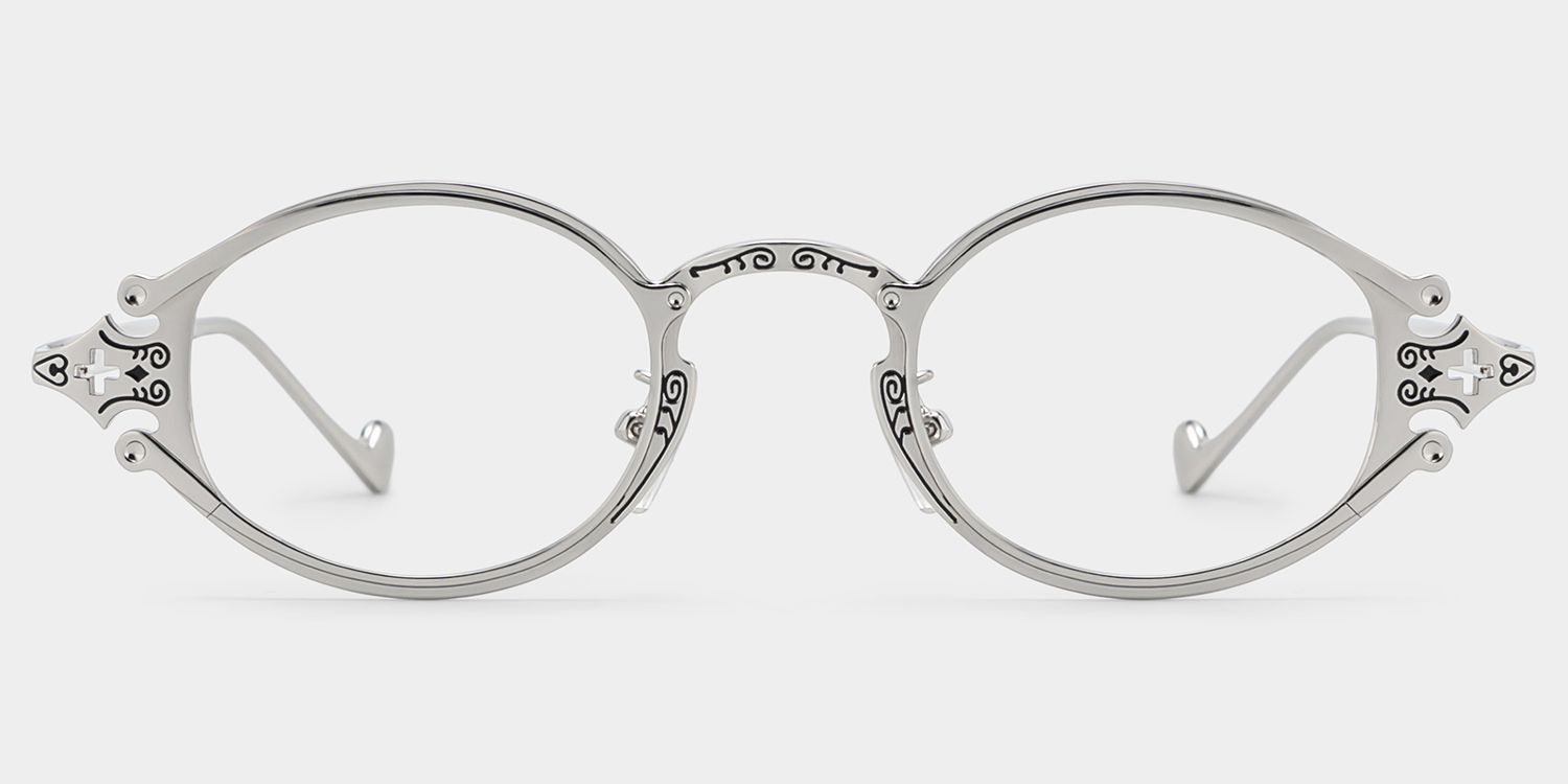 Oval Serena Silver Eyeglasses and Glasses Frames Deals0