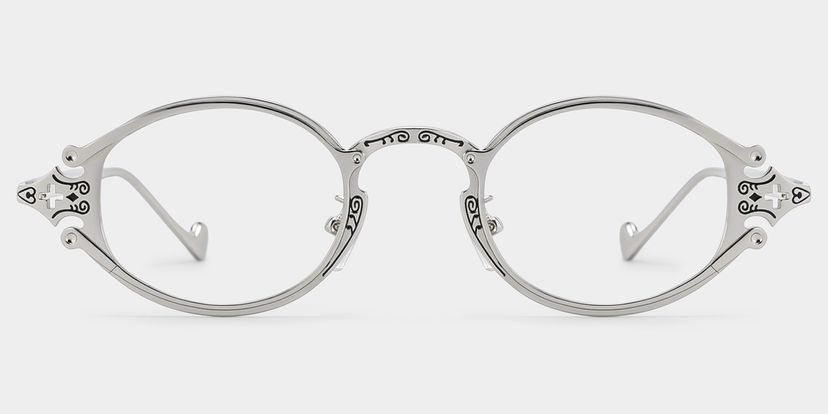 Serena Silver Oval Glasses