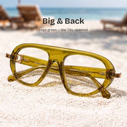 Aveline Green Aviator Glasses0