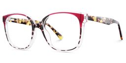 Siner Red Tortoise Square Glasses4