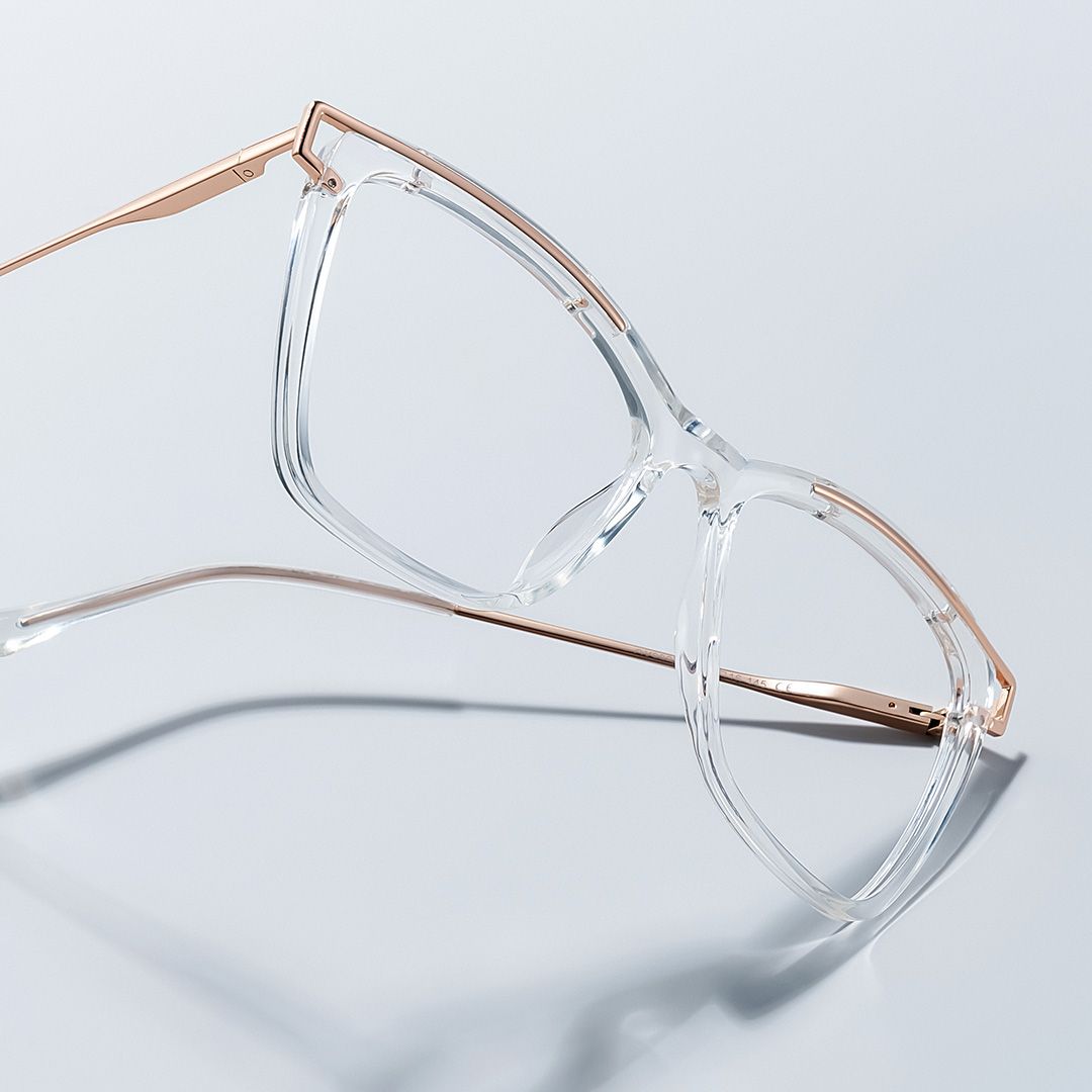 Krystle Square Clear Metal Frame Glasses | ZEELOOL0