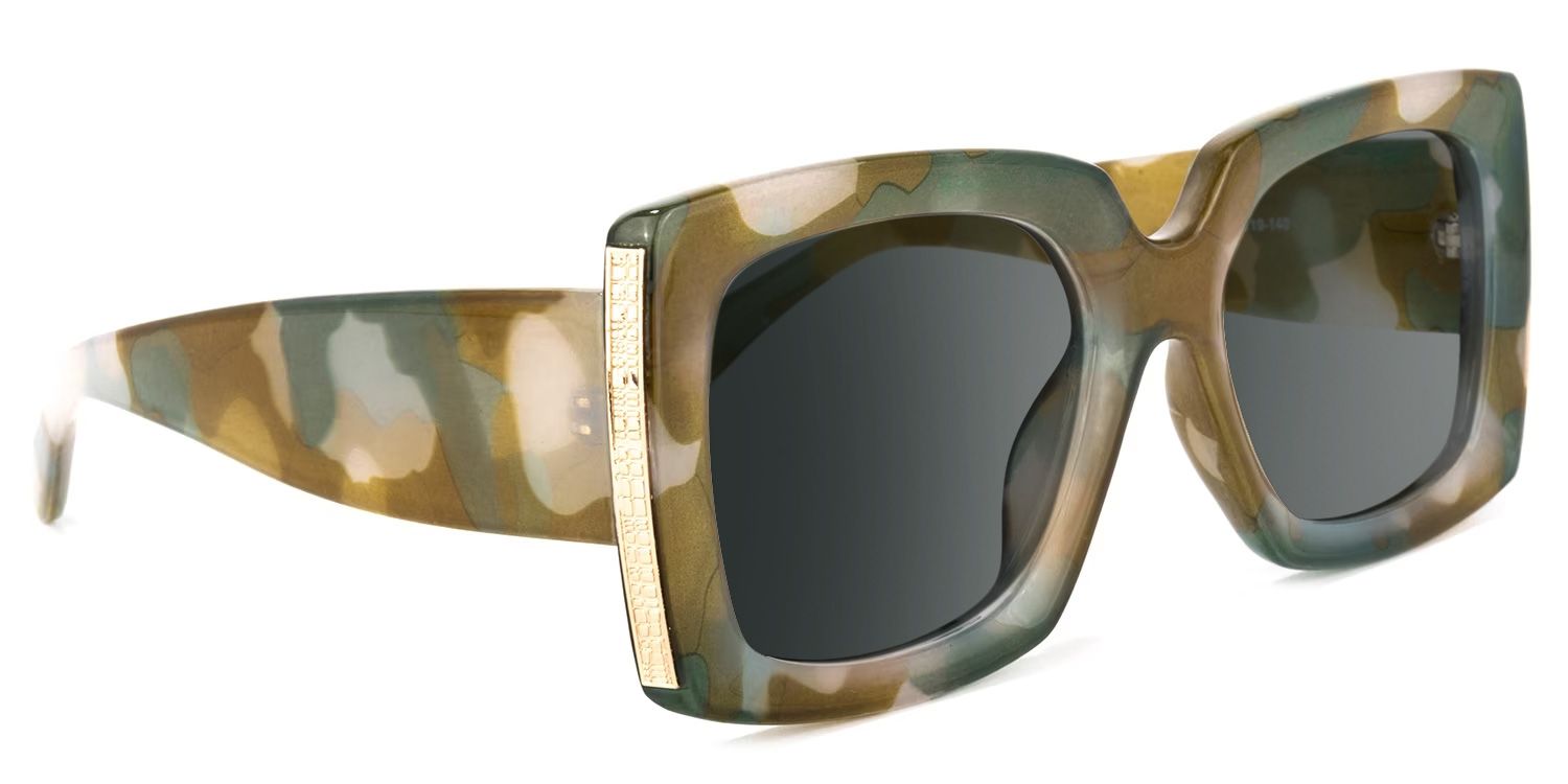 Yael Olive Square Polarized Sunglasses for Driving | ZEELOOL2