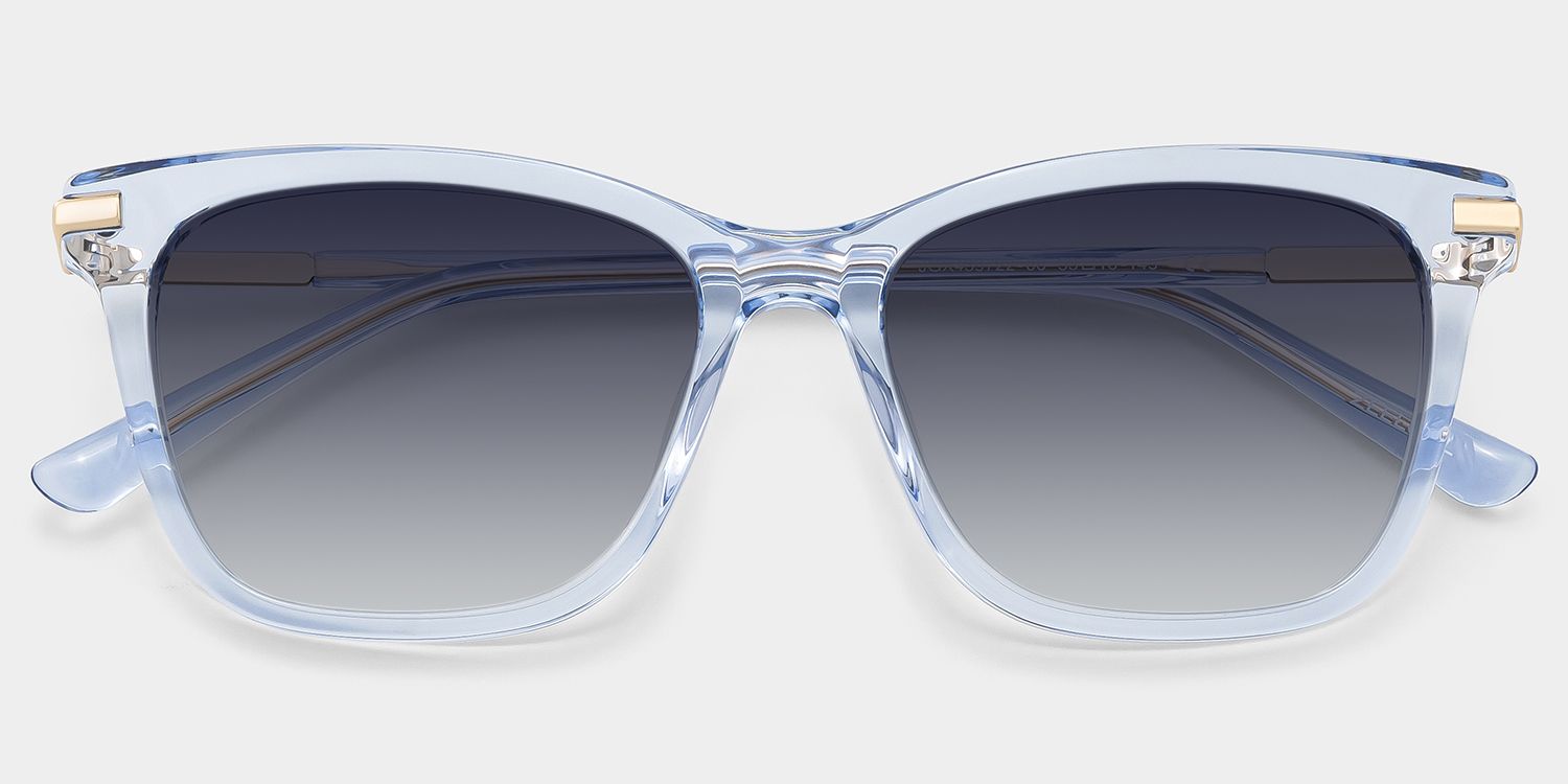 Eliot Clear Blue Rectangle Polarized Sunglasses for Driving | ZEELOOL1