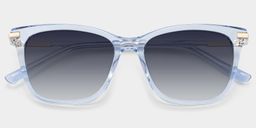Eliot Clear Blue Rectangle Sunglasses1