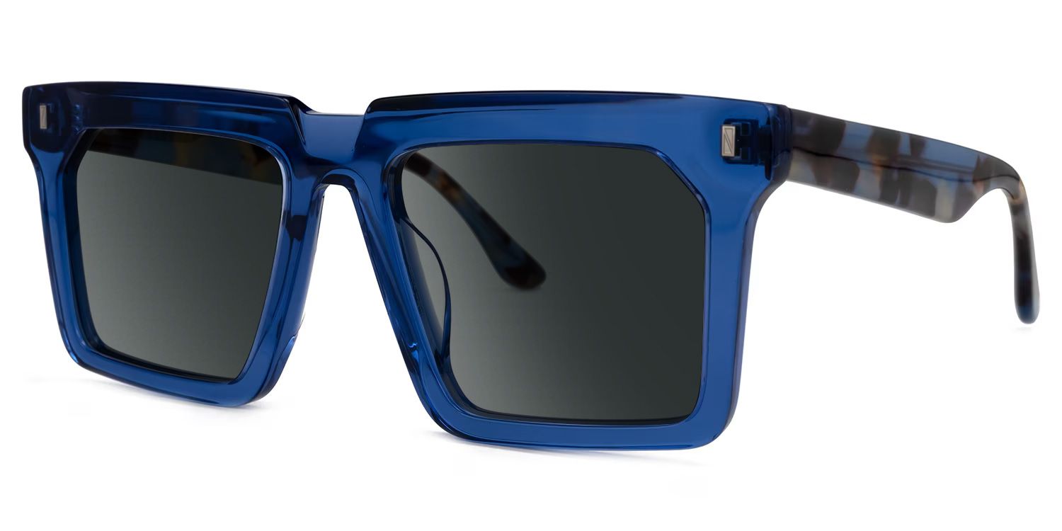 Moreland Rectangle Blue Frame Sunglasses Online Sale | ZEELOOL1