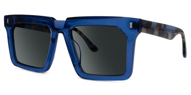 Moreland Blue Rectangle Sunglasses