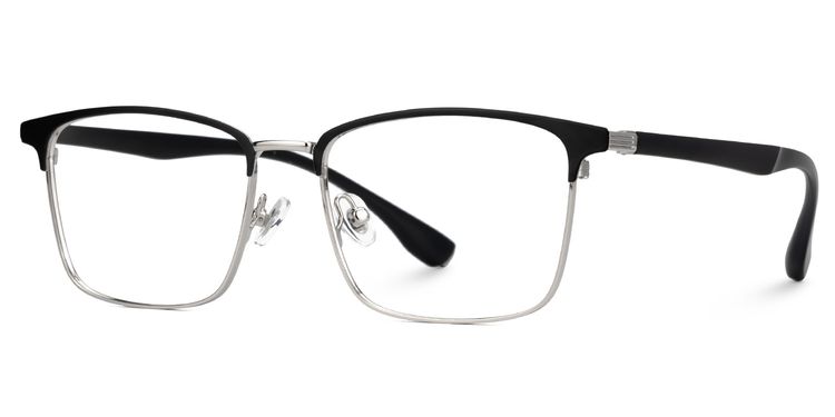 Eaddy Silver Rectangle Glasses