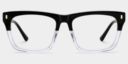 Brookins Black Clear Rectangle Glasses2