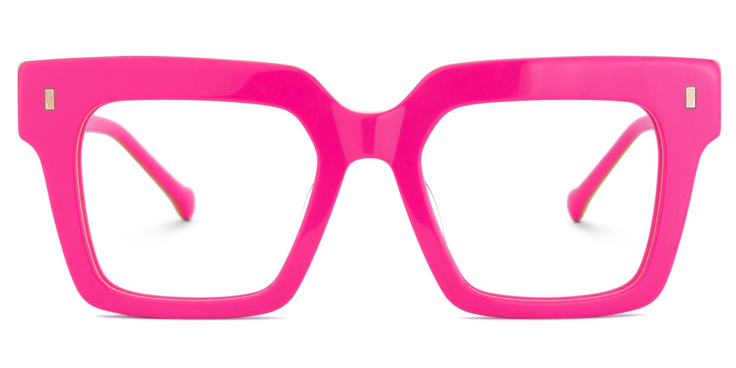 Square Pink Eyeglasses- Gilberto Acetate Frame Glasses1