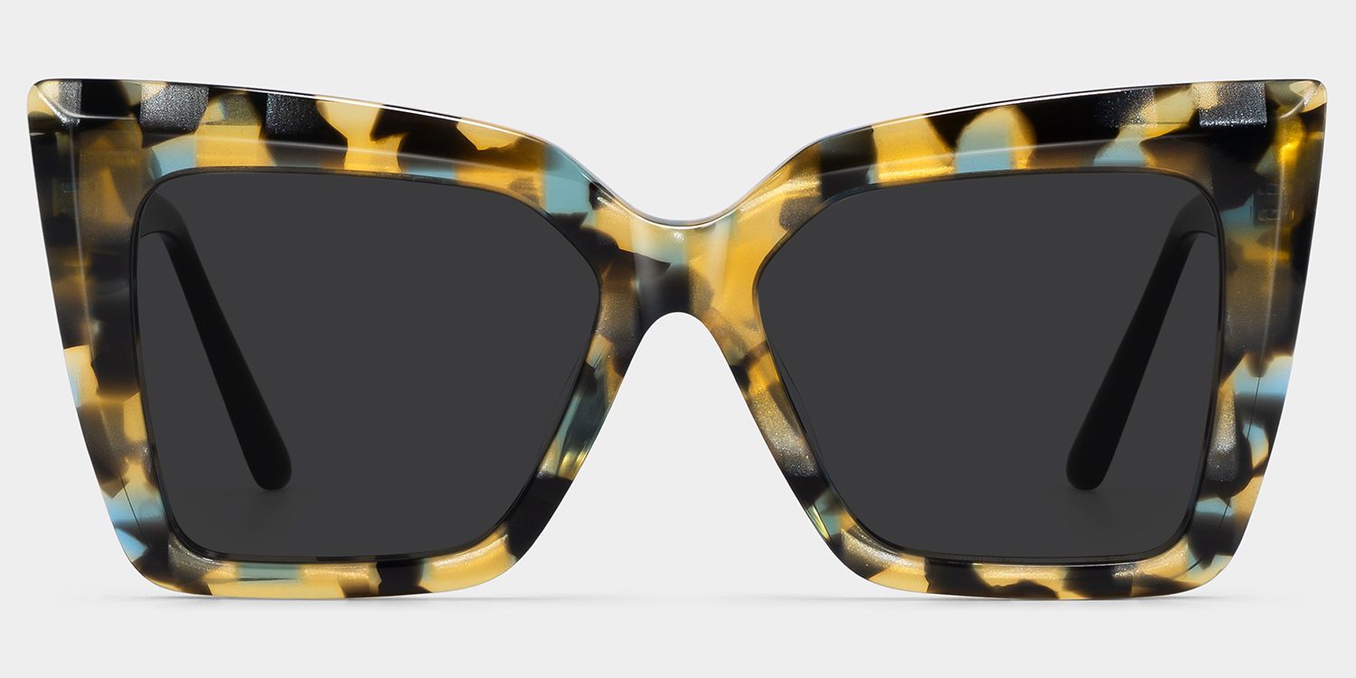 Thiline Acetate Tortoise Square Frame Sunglasses | ZEELOOL0