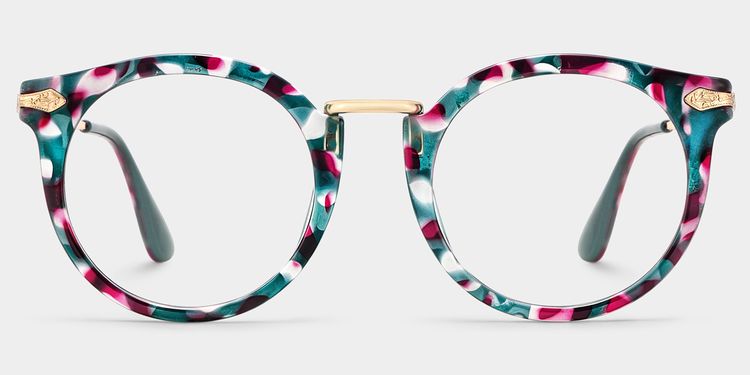 Quentina Blue Round Glasses