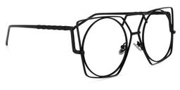 Evette Black Geometric Glasses2