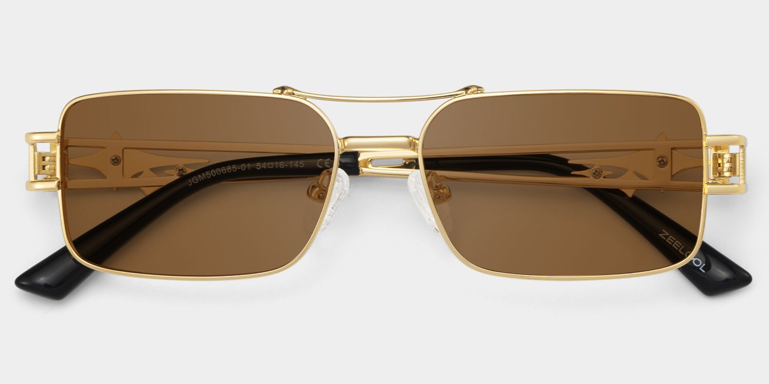 Eric Aviator Style Gold Frame Sunglasses | ZEELOOL1