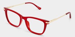 Selena Red Rectangle Glasses3