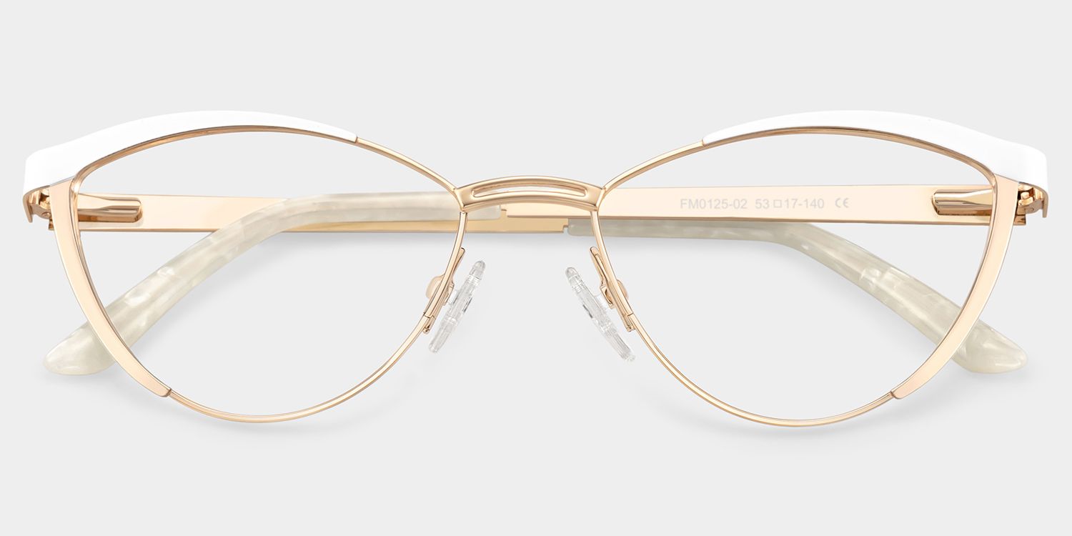 Sydney Cat Eye Gold Eyeglasses and Metal Frames1