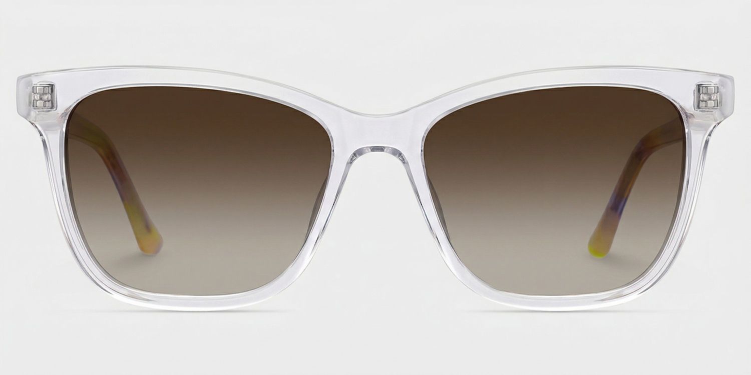 Faith Acetate Clear Rectangle Frame Sunglasses | ZEELOOL0