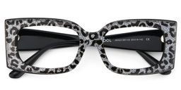 Orduno Gray Leopard Rectangle Glasses2