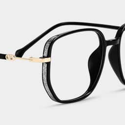 Joana Black Geometric Glasses4