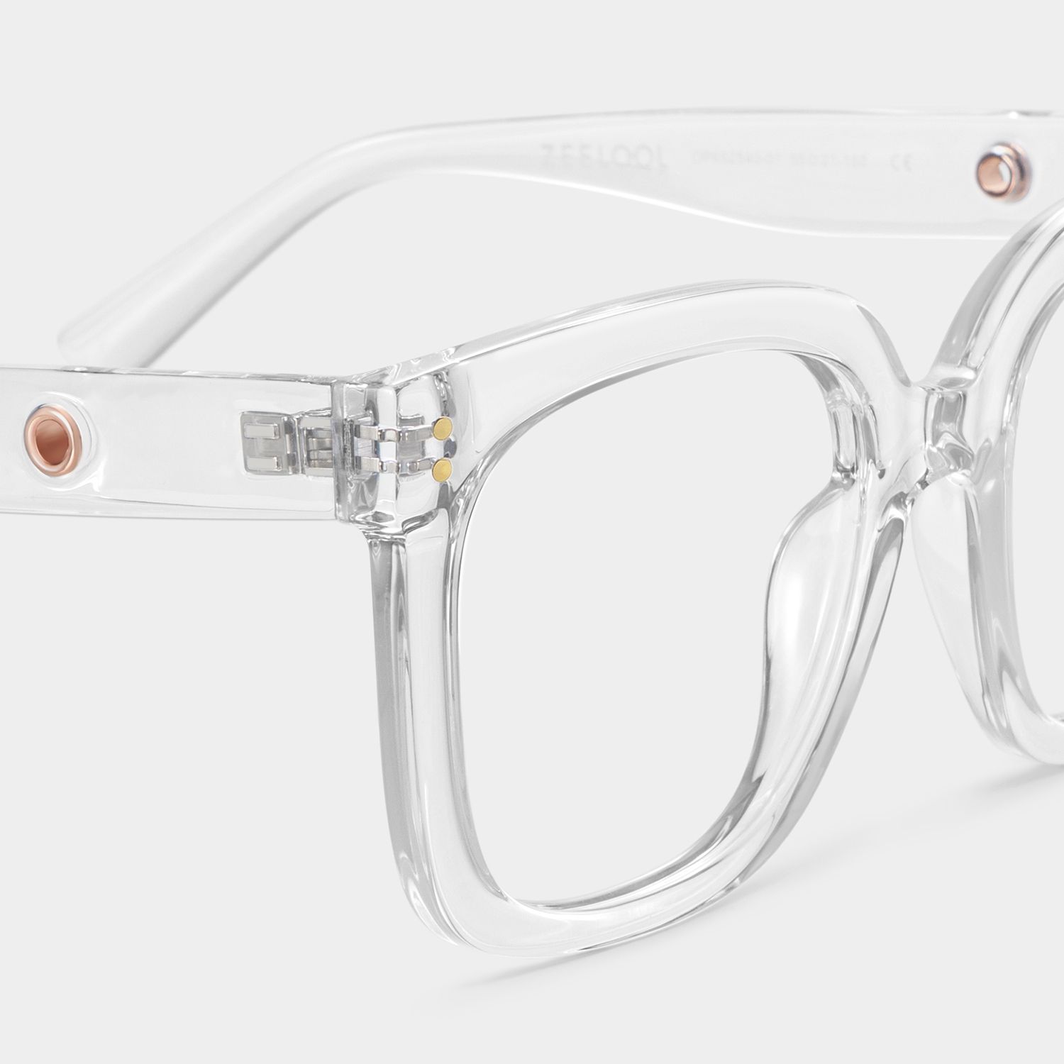 Ebony Square Clear Frame Glasses for Women | ZEELOOL6
