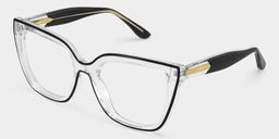Mirta Black-Clear Square Glasses2