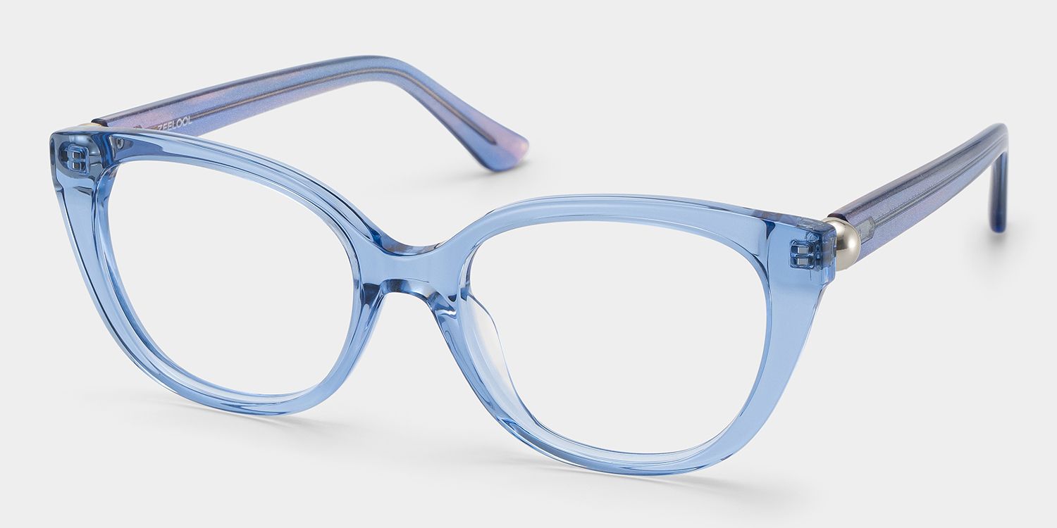 Affordable Charlotte Blue Cat Eye Frames | ZEELOOL3