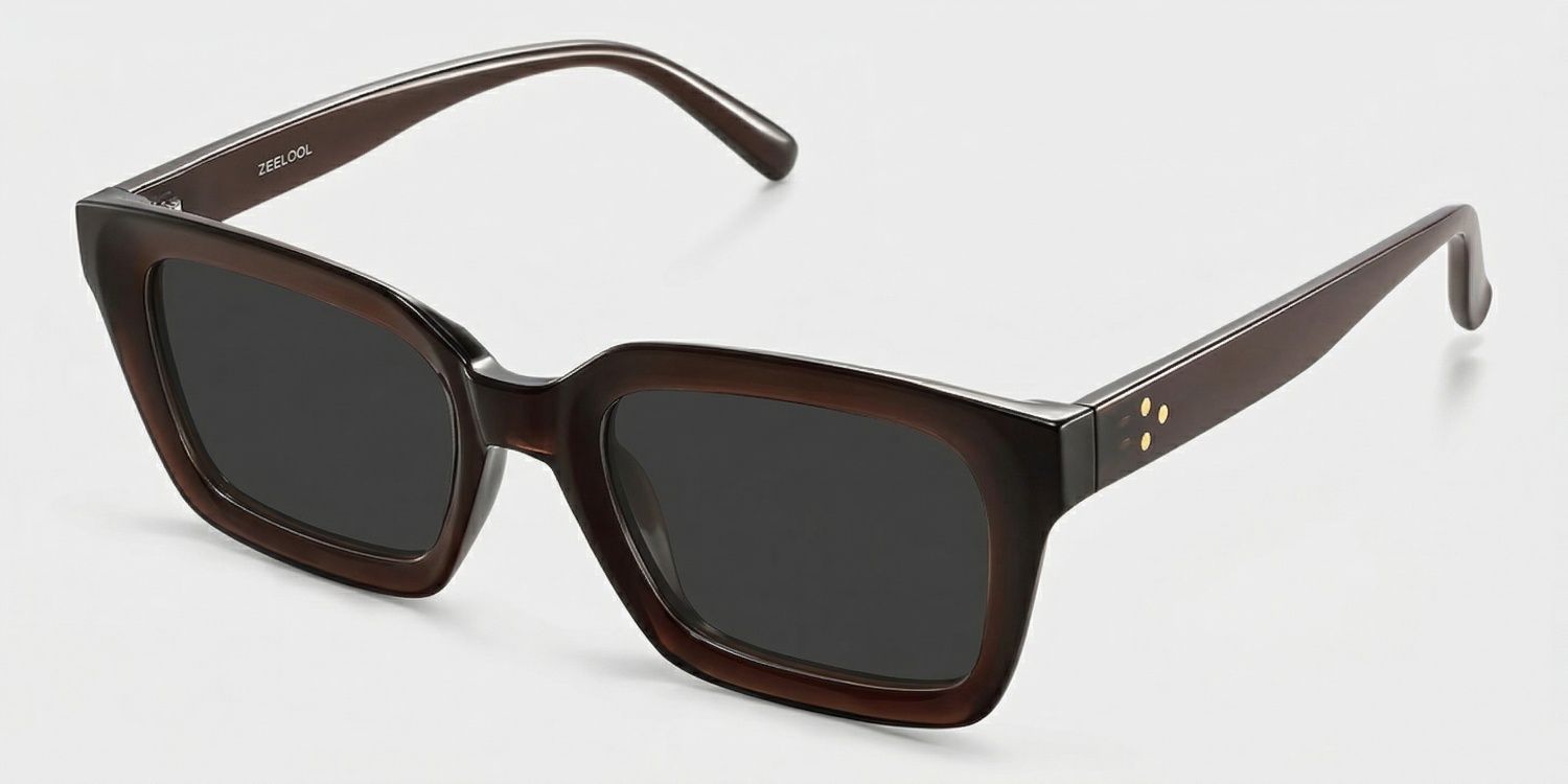 Marley Rectangle Style Dark Brown Frame Sunglasses | ZEELOOL2