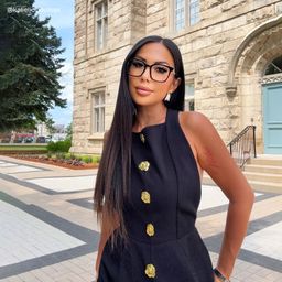 Freya Black Square Glasses9