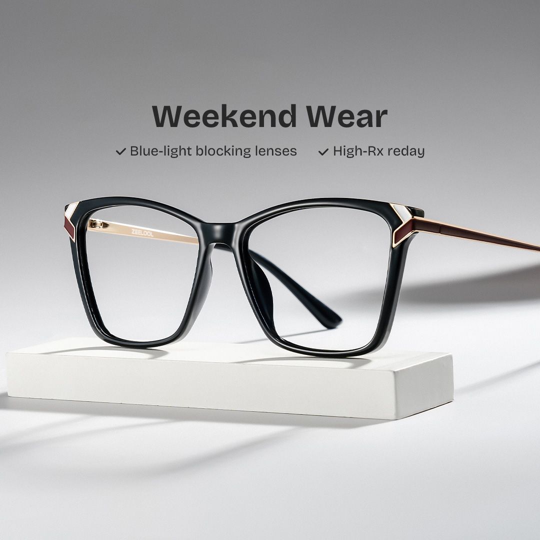 Tricee thin black square frame glasses Online | ZEELOOL0