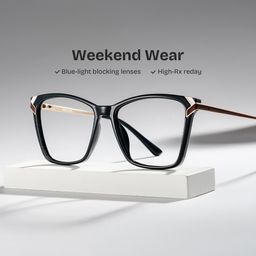 Tricee Black Square Glasses0