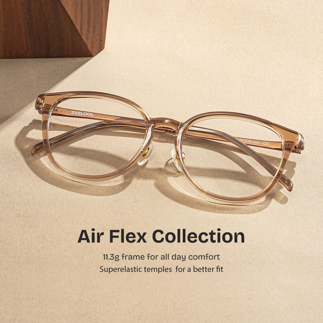 Amanda Ultra Lightweight Eyeglasses in Beige Frames | ZEELOOL0