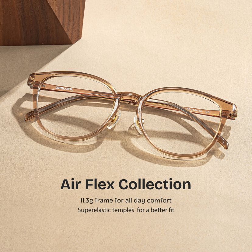 Amanda Beige Round Glasses