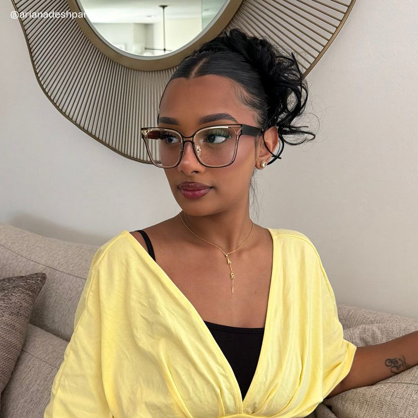 Dacarine Black Gold Square Glasses