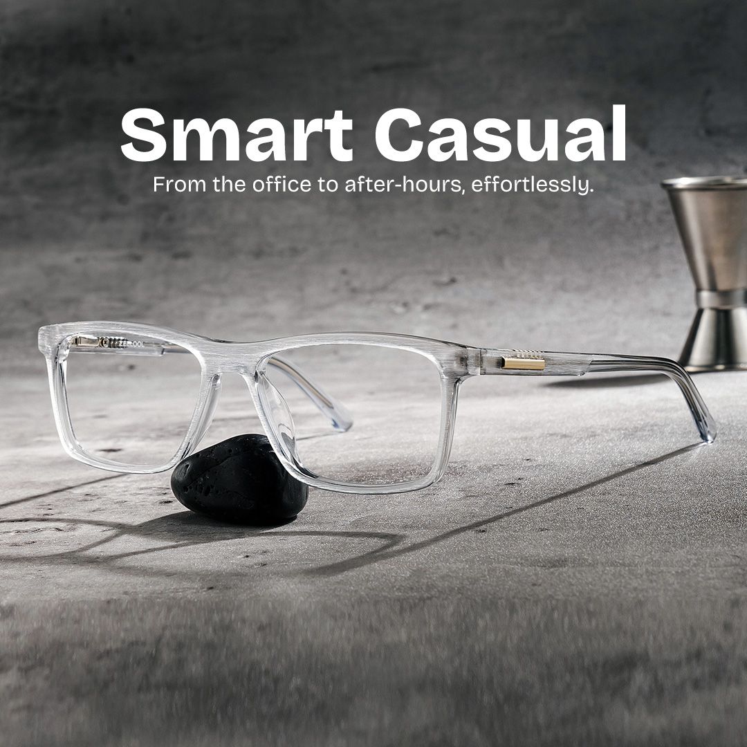 Daniel Gray Rectangle Acetate Frame Glasses for Men | ZEELOOL0
