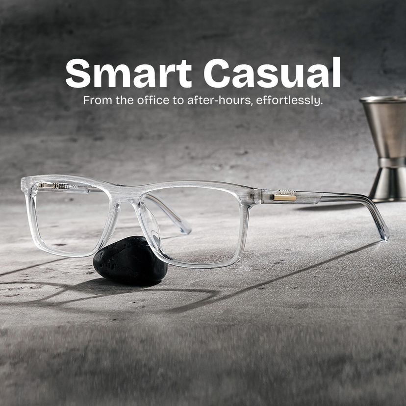Daniel Gray Rectangle Glasses