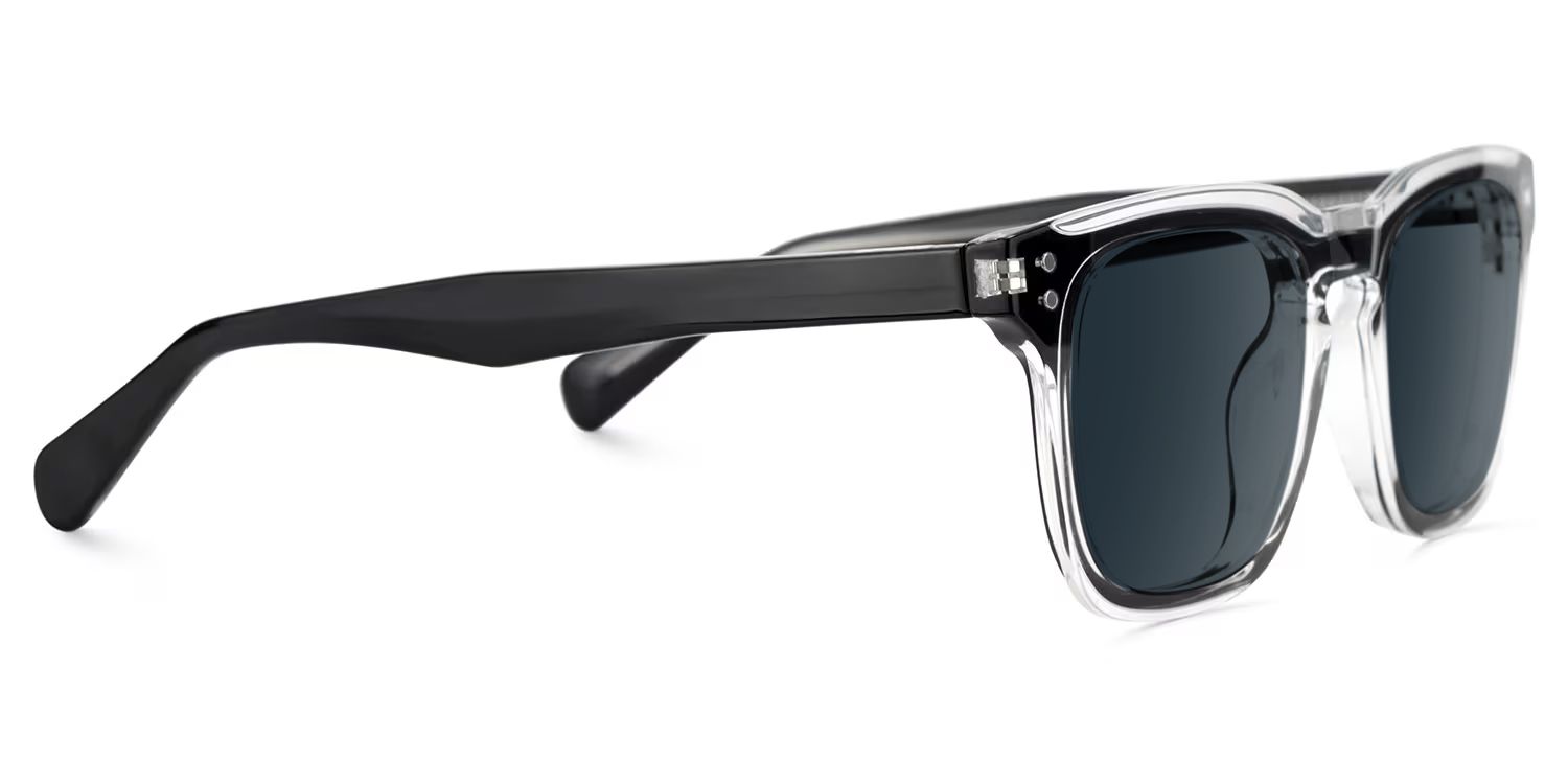 Liam Rectangle Black Clear Frame Sunglasses Online Sale | ZEELOOL3