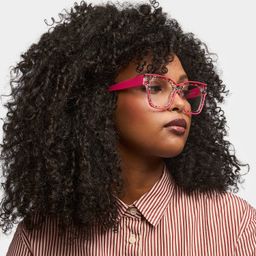 Zerica Rose Red Square Glasses1
