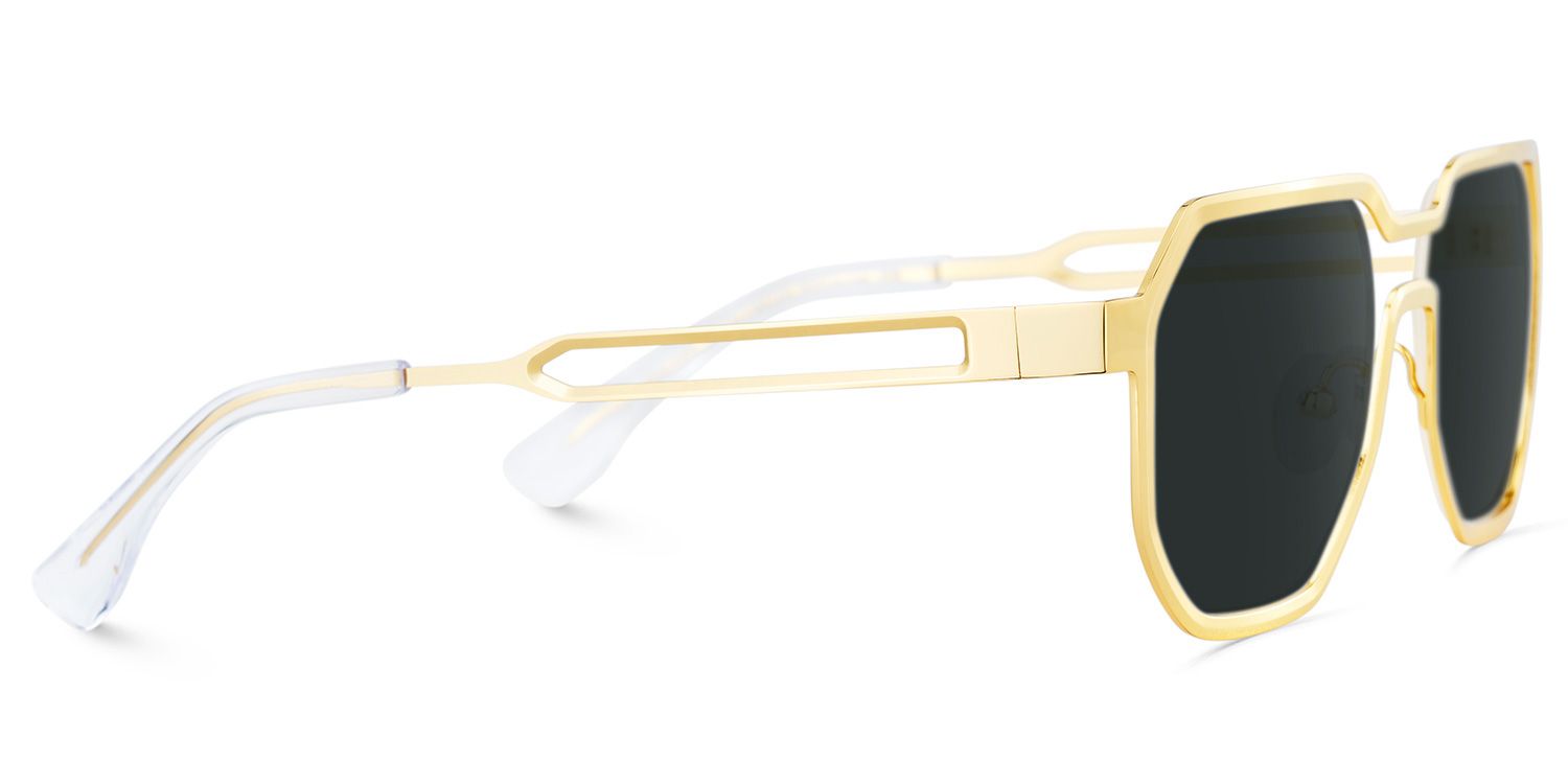 Hype Geometric Style Gold Frame Sunglasses | ZEELOOL4