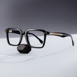 Vickerie Black Rectangle Glasses0