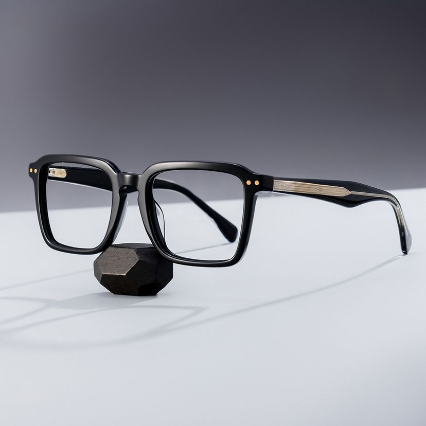 Vickerie Black Rectangle Glasses