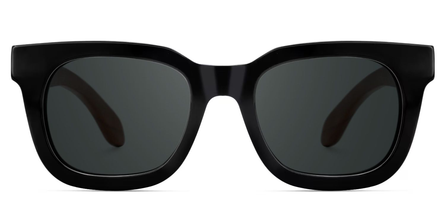 Sam Acetate Black Rectangle Frame Sunglasses | ZEELOOL0