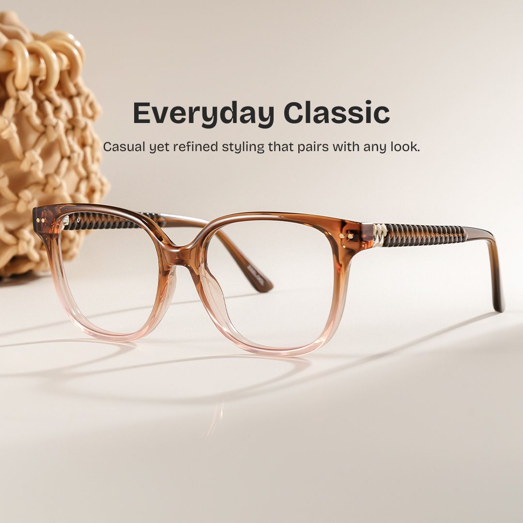 Clara Amber Cat Eye Two-tone Frame Glasses for Women | ZEELOOL0