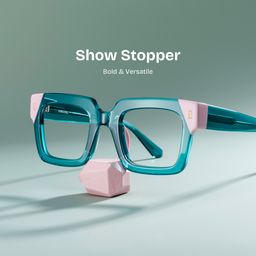 Sarah Green Pink Square Glasses0
