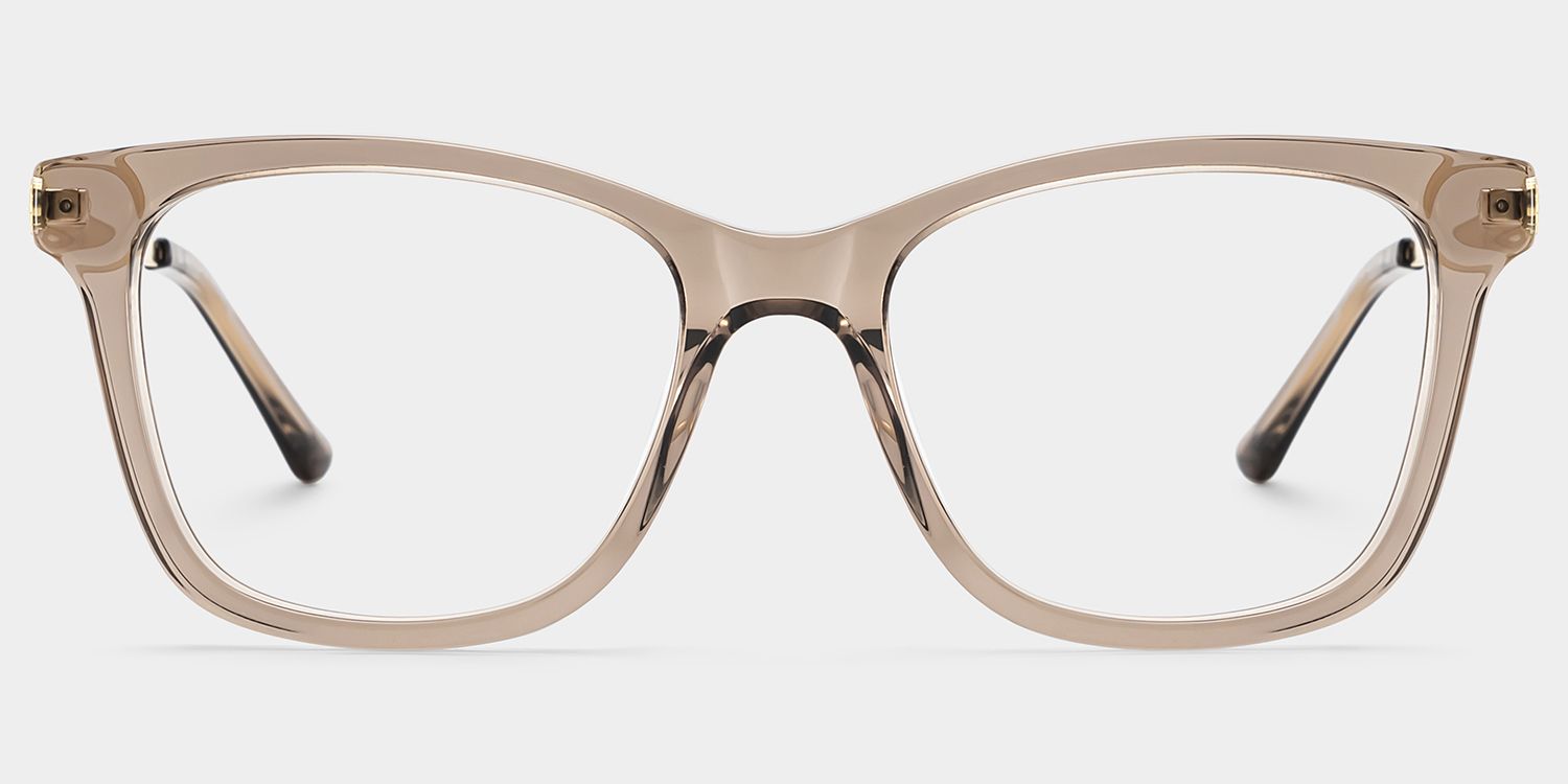 Vibert Brown Rectangle Mixed Frame Glasses for Women | ZEELOOL1
