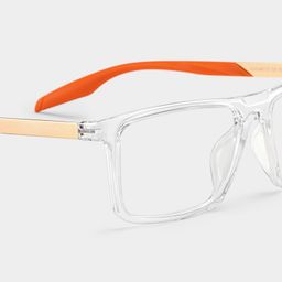 Active Clear Orange Rectangle Glasses5