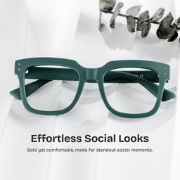 Liizbeett Green Square Glasses0