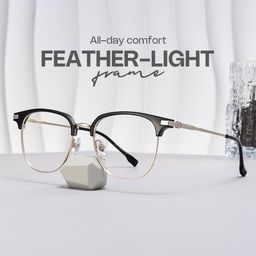 Naranjo Black Browline Glasses0